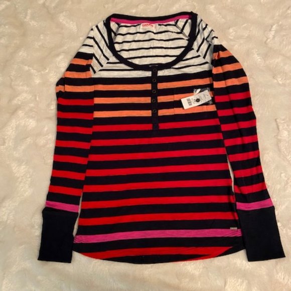 Garage Striped Henley Top Ladies Junior Size XS NWT - Picture 1 of 11